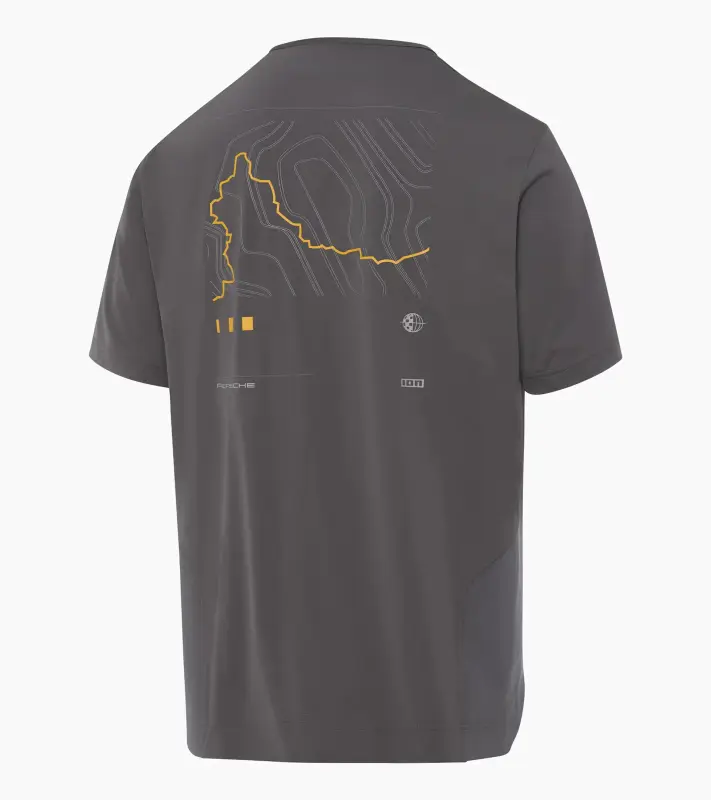 PORSCHE Bike shirt Unisex Tričko cyklistické sportovní funkční s potiskem a logem antracitová šedá