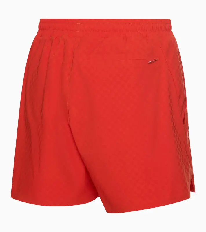 PORSCHE DESIGN Sport-Tex Swim Shorts Plavky koupací šortky s elastickým pasem a kapsičkou na zip z žakárové látky lávově oranžová