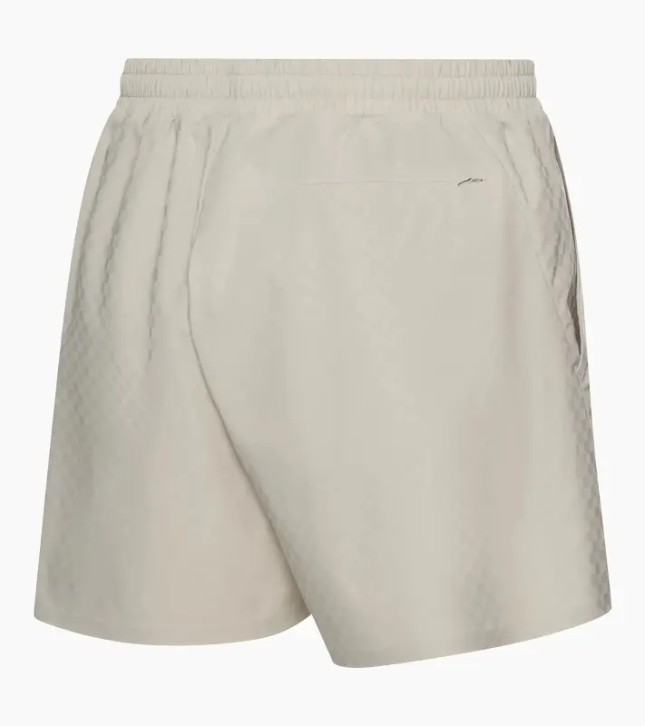 PORSCHE DESIGN Sport-Tex Swim Shorts Plavky koupací šortky s elastickým pasem a kapsičkou na zip z žakárové látky béžová