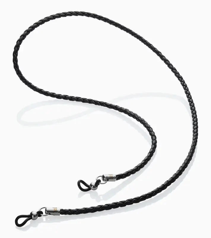 PORSCHE DESIGN Eyewear Strap Řetízek šňůrka na brýle pletená kožená černá