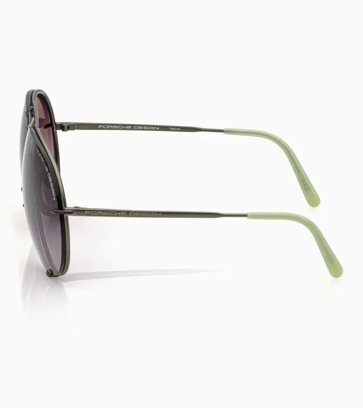 PORSCHE DESIGN P´8478 Sunglasses Iconic Aviator #1 Ladies Capsule Sluneční brýle Pilotky dámské olivovošvestkové s výměnnými skly ve fialovém gradientu nebo olivové