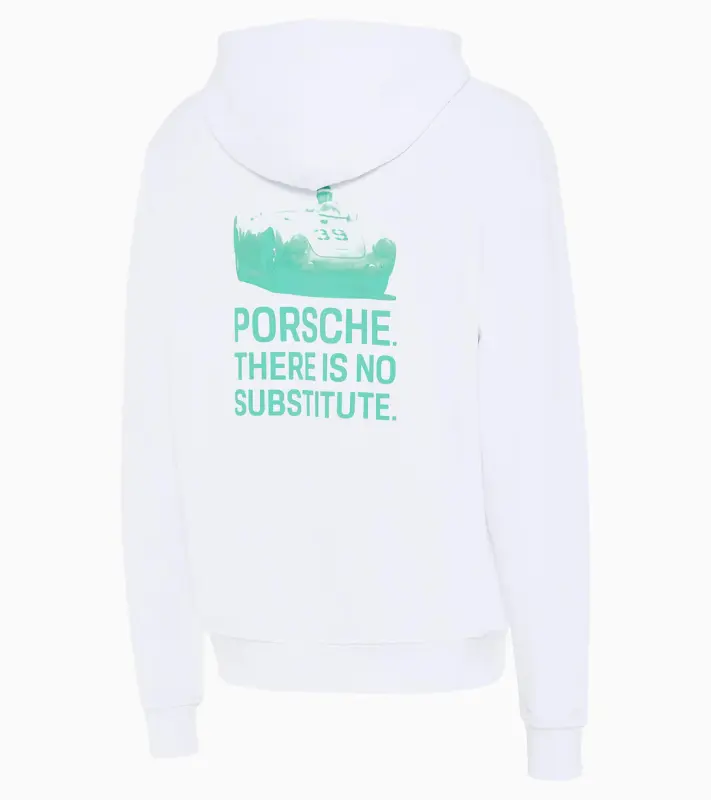 PORSCHE Hoodie There Is No Substitute Mikina klokanka s kapucí volnočasová s náplety bílá