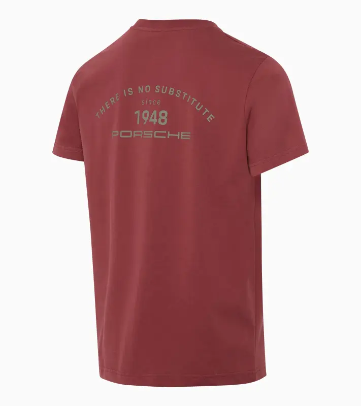 PORSCHE T-Shirt There Is No Substitute Unisex Tričko s kulatým výstřihem volnočasové sportovní bavlněné v pastelově červené