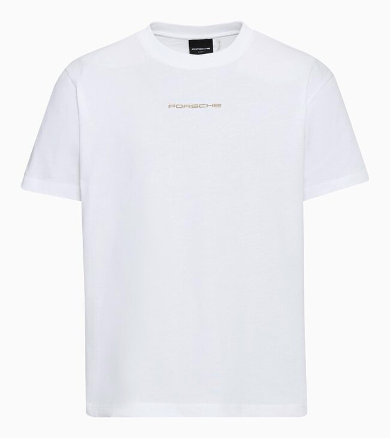 PORSCHE Tennis Heritage 2026 T-Shirt Tričko bavlněné s pogumovaným potiskem sportovní volnočasové v bílé