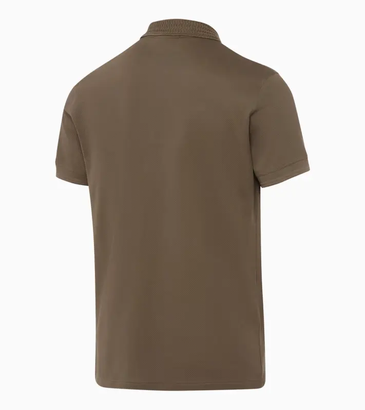 PORSCHE DESIGN TecFlex Polo Tričko bavlněné z piké s límečkem a knoflíkovou légou v hnědé camelka