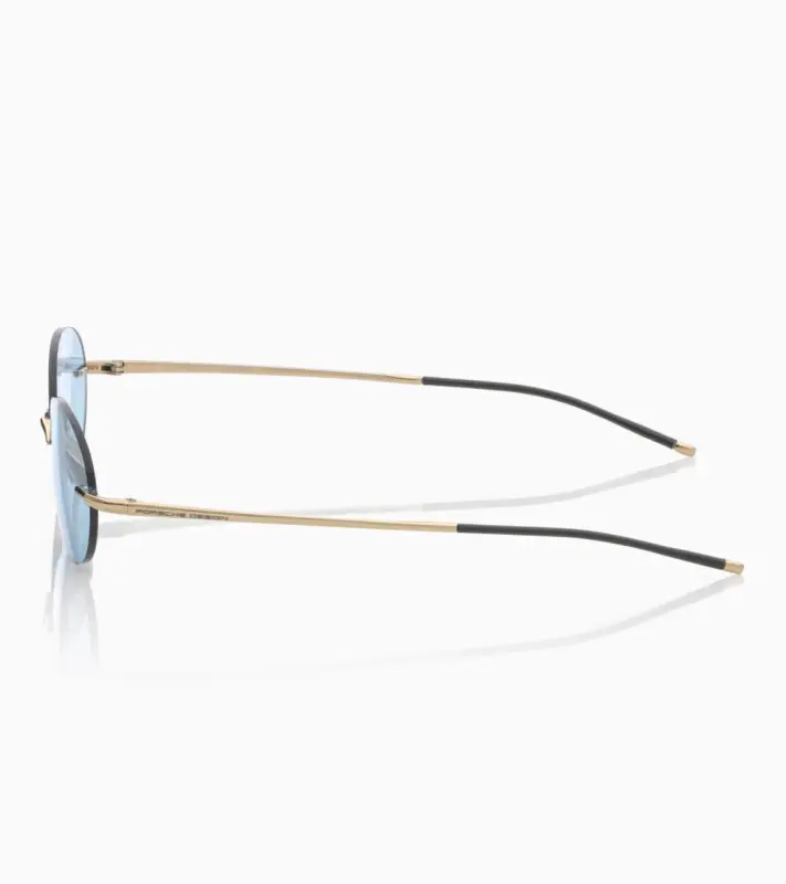 PORSCHE DESIGN P´86017 Sunglasses Liquid Titanium #7 Sluneční brýle bezrámečkové uni v barvě zlaté se světle modrými skly