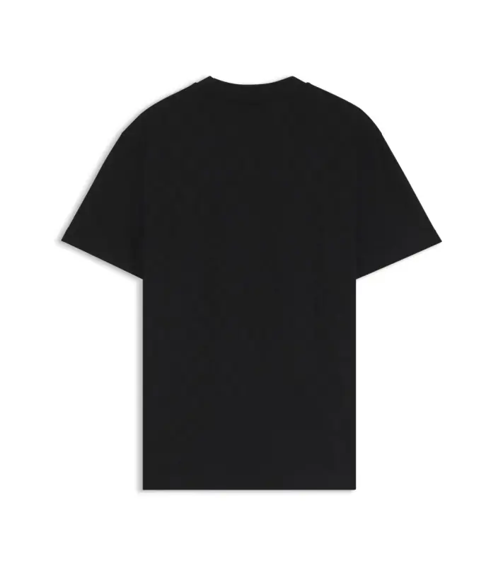 PORSCHE DESIGN Cotton T-shirt with Pascha pattern Porsche x BOSS Tričko sportovně laděné s výstřihem ke krku černé s grafikou a žakárovým vzorem
