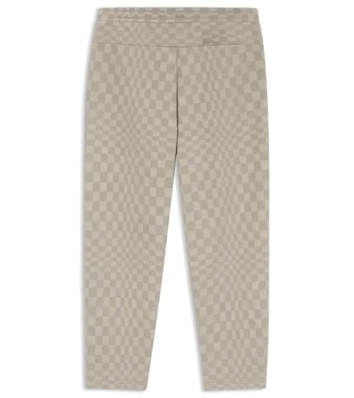 PORSCHE DESIGN Tracksuit Bottoms with Pascha Pattern Porsche x BOSS Kalhoty volnočasové sportovní se žakárovým vzorem šachovnice v béžové