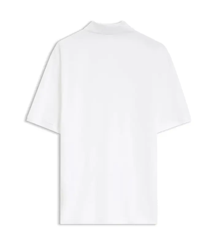 PORSCHE DESIGN Polo Shirt with gloss branding Porsche x BOSS Polokošile tričko s límečkem a knoflíčky s reliéfní grafikou bílá