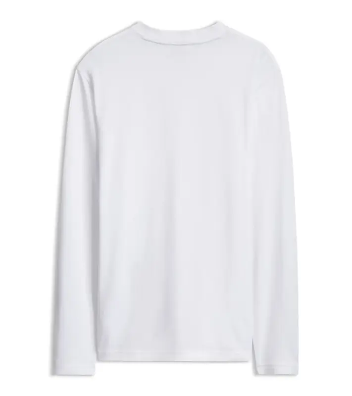 PORSCHE DESIGN Long-sleeved T-shirt with gloss logo Porsche x BOSS Tričko s dlouhým rukávem sportovně laděné s výstřihem ke krku bílé s grafikou