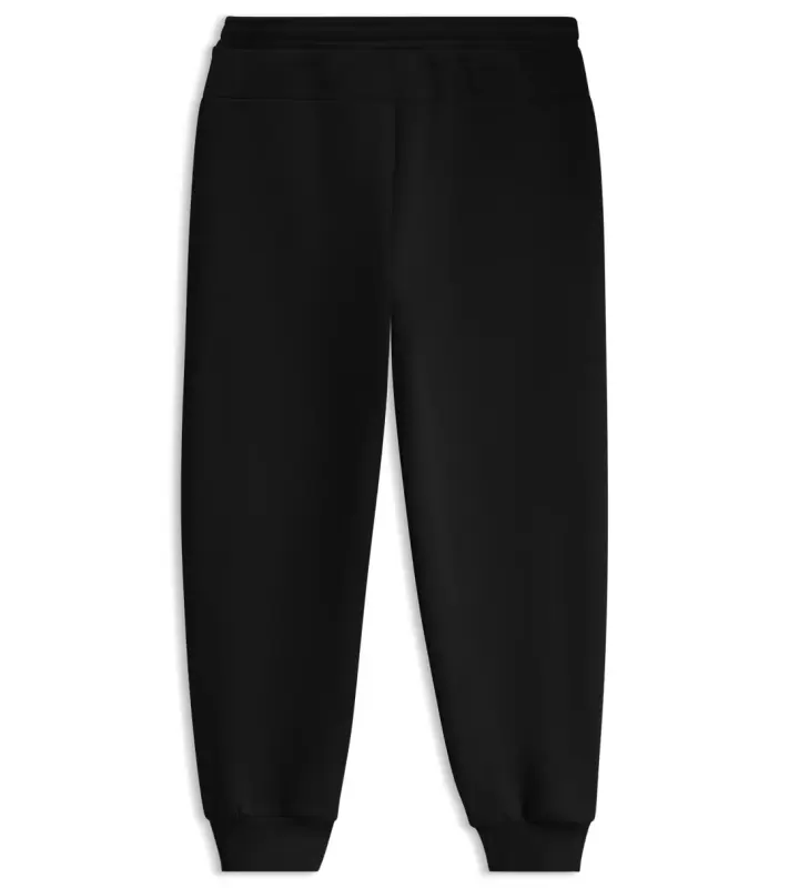 PORSCHE DESIGN Stretch-Jersey Tracksuit Bottoms with logo Porsche x BOSS Kalhoty volnočasové sportovní mírně strečové s náplety v černé