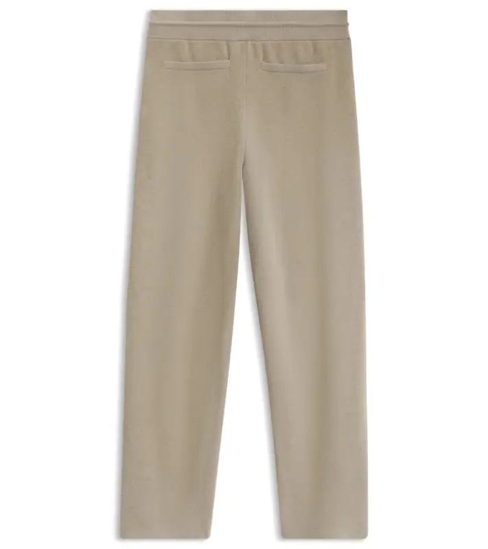 PORSCHE DESIGN Tracksuit Bottoms with contrast details Porsche x BOSS Kalhoty volnočasové sportovní s reliéfním logem a výraznými detaily v béžové