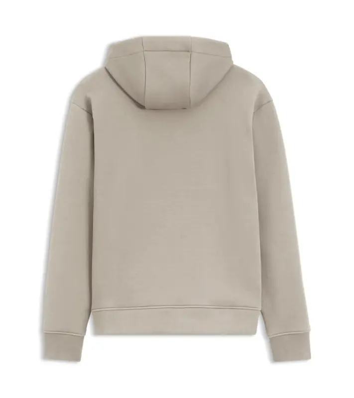 PORSCHE DESIGN Relaxed-fit zip-up Hoodie with logo Porsche x BOSS Mikina klokanka rozepínací s reliéfním logem v béžové