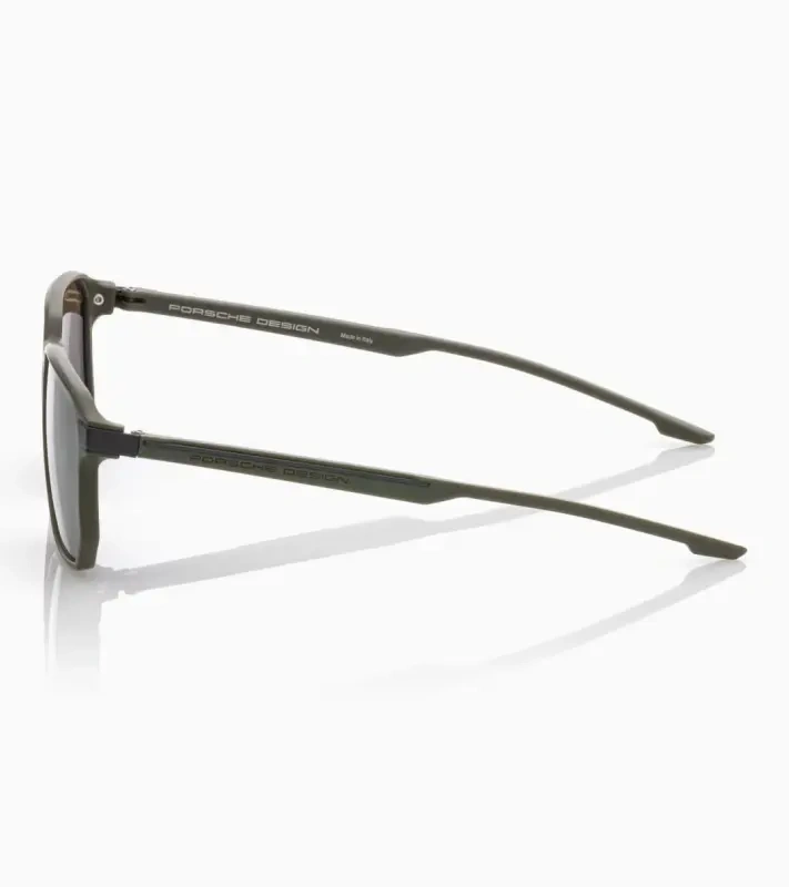 PORSCHE DESIGN P´86011 Sunglasses Neo Blade #1 Sluneční brýle typických tvarů a barev. Khaki varianta s kouřovými khaki skly.