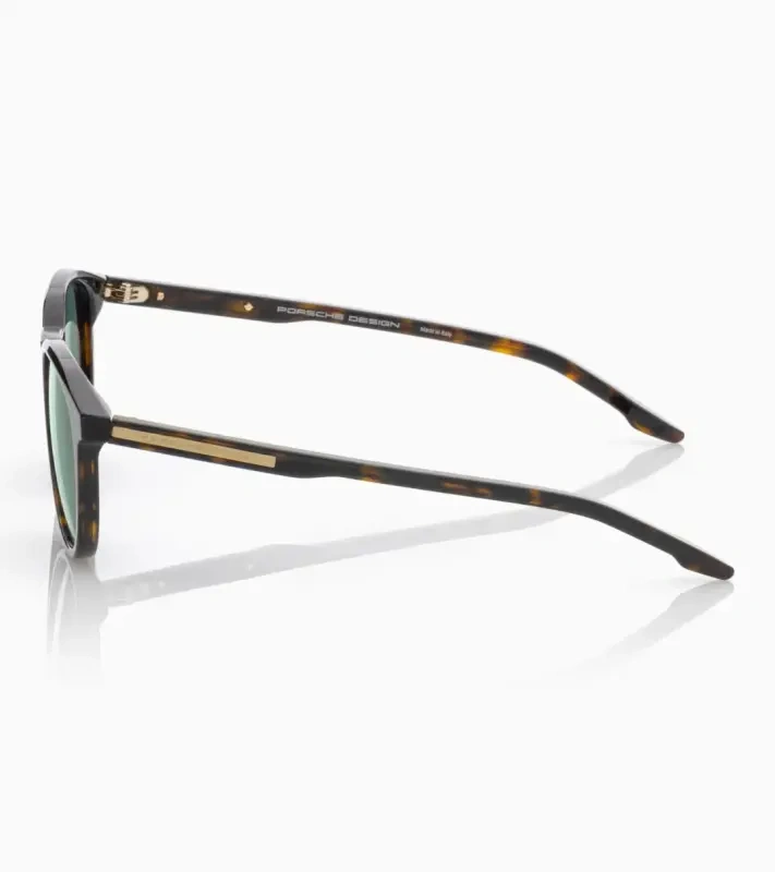 PORSCHE DESIGN P´86025 Sunglasses EDITION A #2 Uni Sluneční brýle nadčasového klasického tvaru černozlaté se světle tyrkysovými skly