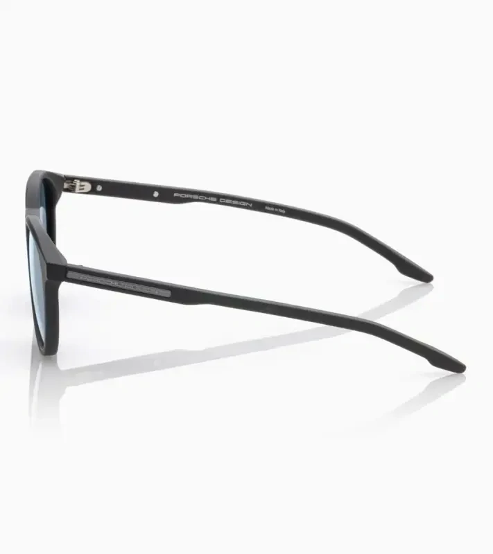 PORSCHE DESIGN P´86025 Sunglasses EDITION A #2 Uni Sluneční brýle nadčasového klasického tvaru černé se světle modrými skly