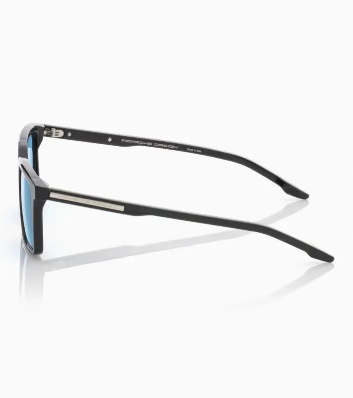 PORSCHE DESIGN P´86024 Sunglasses EDITION A #1 Uni Sluneční brýle nadčasového klasického tvaru černé se světle modrými skly