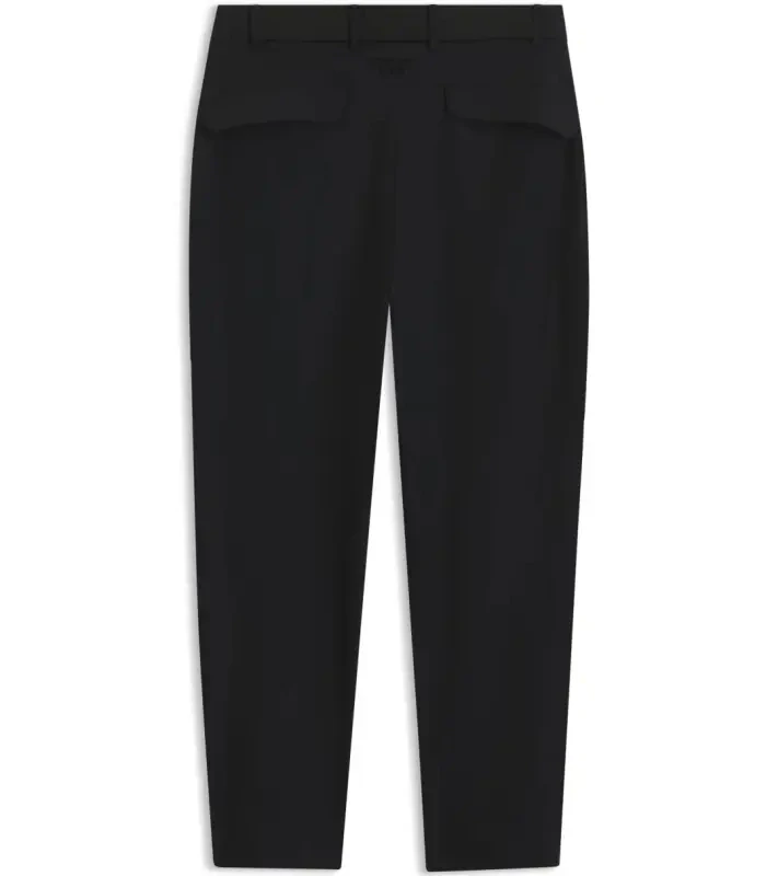 PORSCHE DESIGN Regular-fit Trousers in stretch fabric Porsche x BOSS Kalhoty neformální i volnočasové s reliéfním logem mírně strečové černé