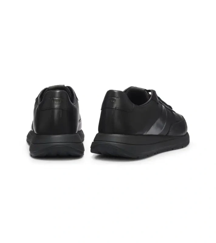 PORSCHE DESIGN Leather Sneaker with perforated details Porsche x BOSS Obuv volnočasová neformální kožená s logem černá