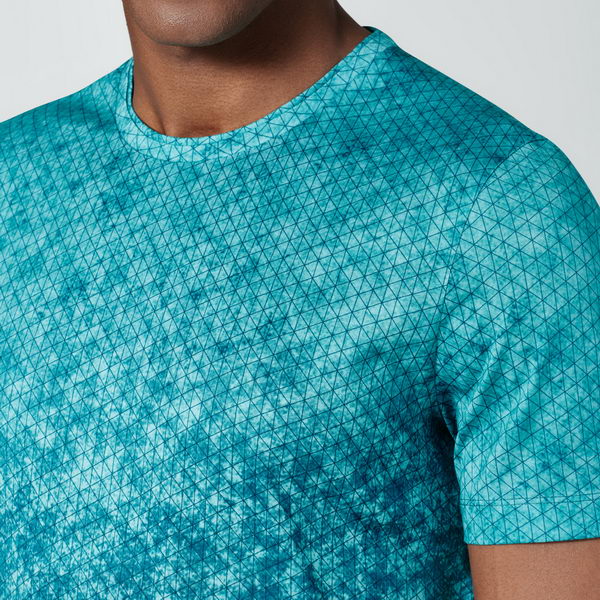 Porsche Design None Pollution Printed Tee Tričko bavlněné s potiskem svítivě tyrkysová neon mint ombré