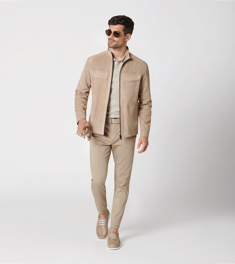 Porsche Design RELAXED BASIC CHINO REGULAR kalhoty, regular střih, béžové barvy, dune beige