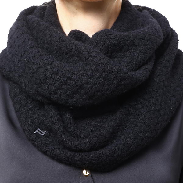 Porsche Design LOOPED TEC FLEX Scarf Šála zimní kruhová kašmír černá black