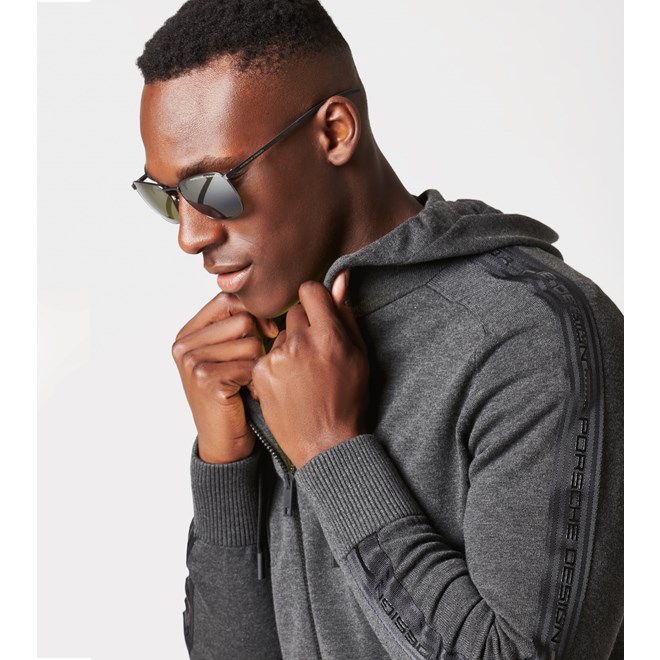 Porsche Design HOODED ICONIC JACKET Mikina tmavě šedá dark grey
