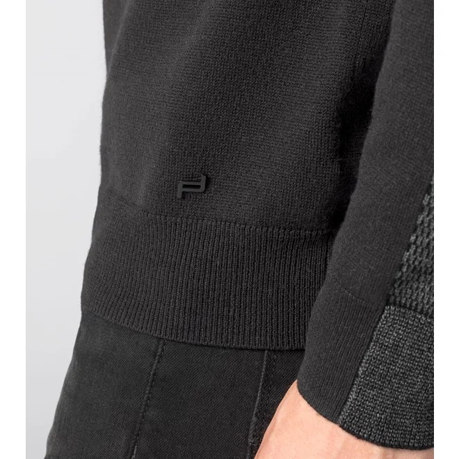 Porsche Design STRIPED TURTLE NECK SWEATER SWEATER Svetr ke krku černá jet black melange