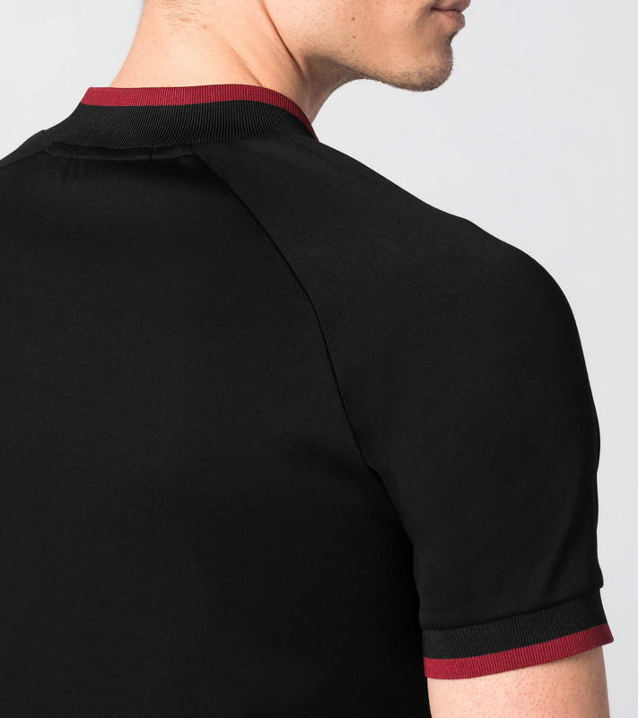 Porsche Design MOCK NECK tričko s límečkem černé