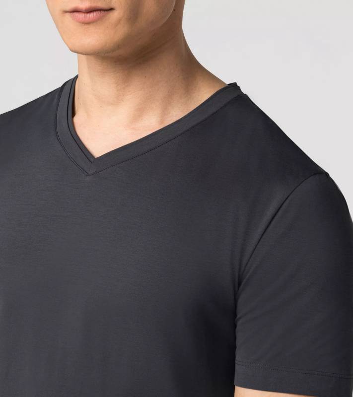 PORSCHE DESIGN V-Neck Tee Tričko módní s výstřihem do V šedé