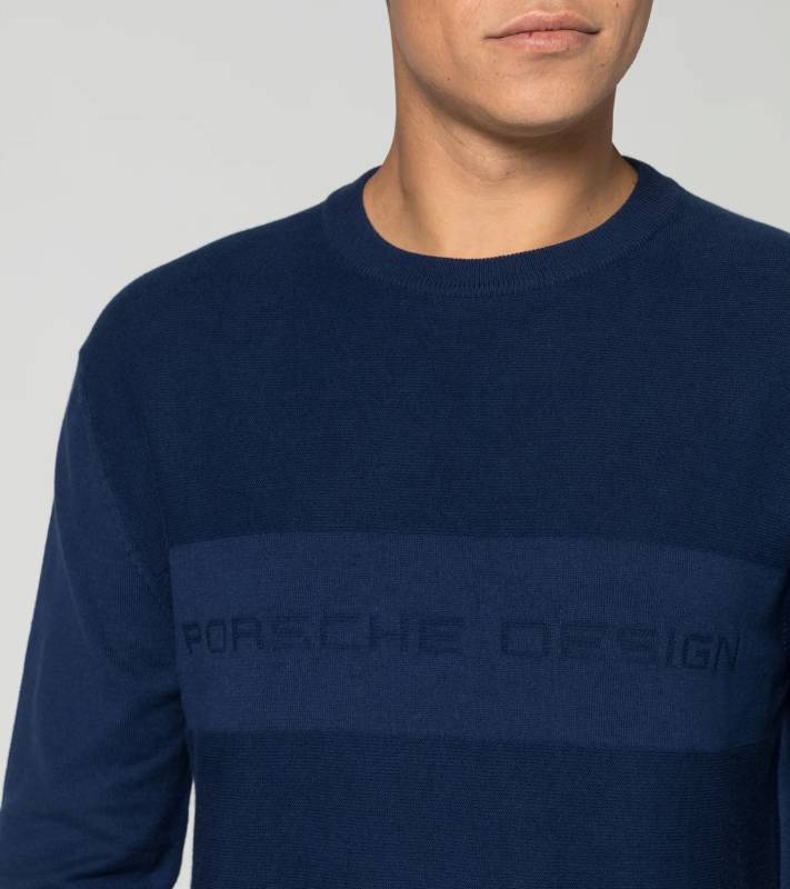 PORSCHE DESIGN Jacquard Logo Sweatshirt Mikina žakárová s logem modrá