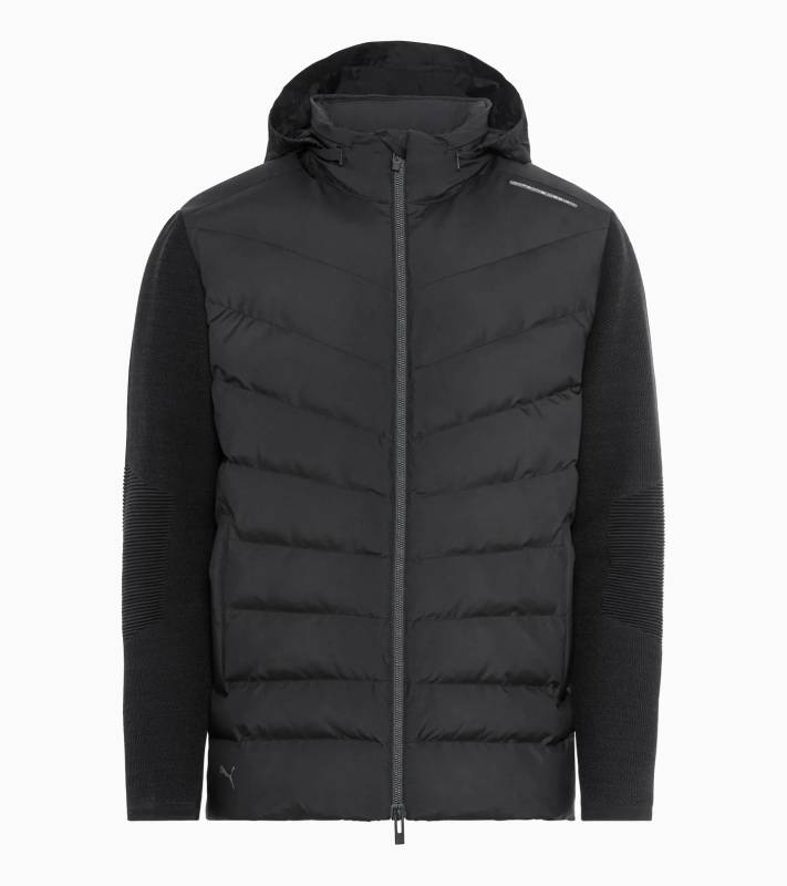 PORSCHE DESIGN Hybrid Jacket Volnočasová prošívaná bunda s pletenými rukávy černá