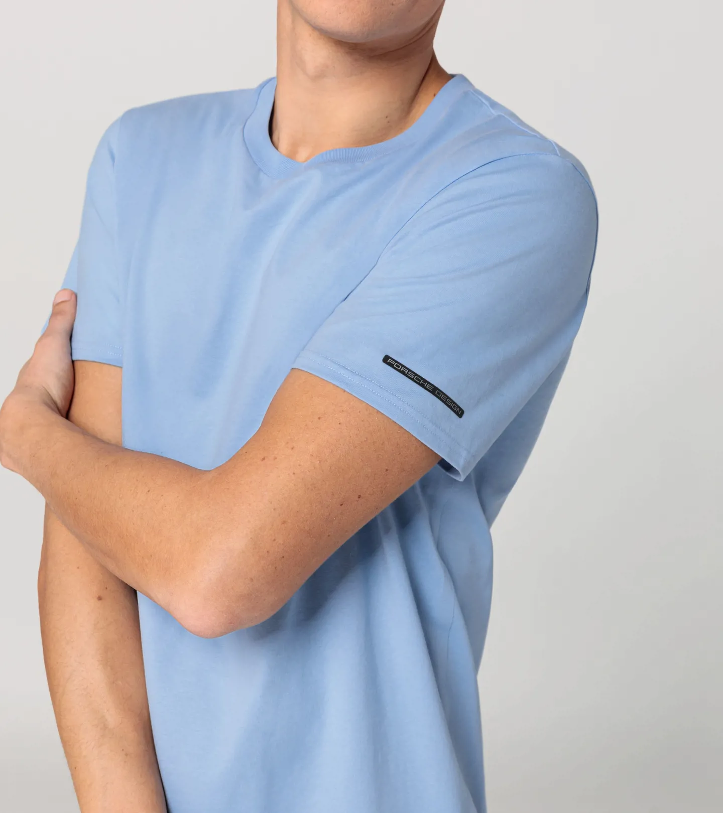 PORSCHE DESIGN Essential T-Shirt Tričko s kulatým výstřihem a logem pastelová modrá