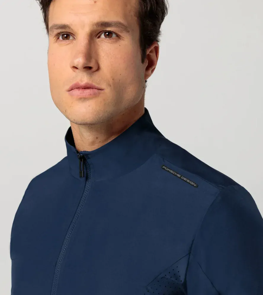 PORSCHE DESIGN Woven tech jacket Bunda tkaná sportovní tech funkční perská tmavě modrá