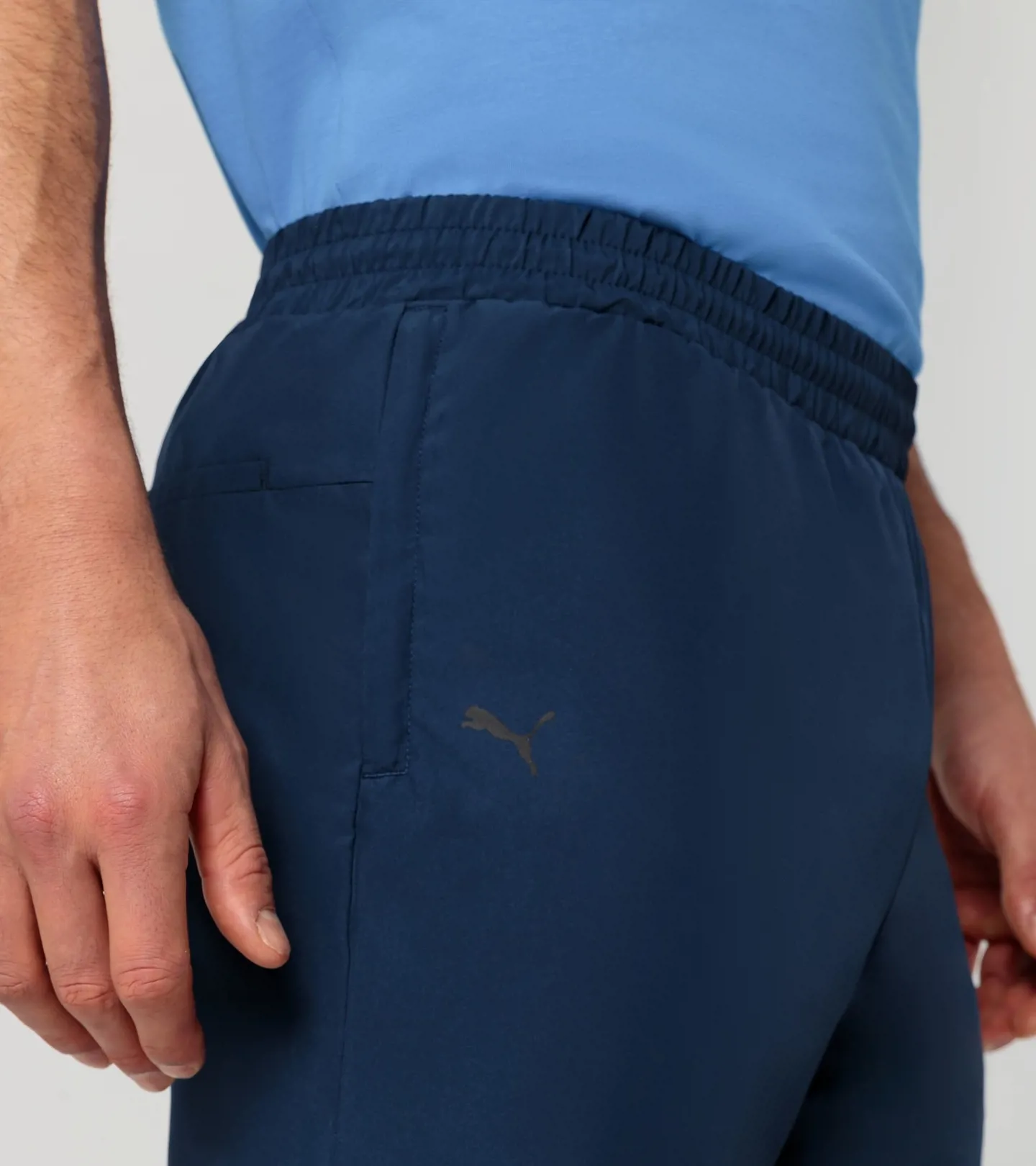 PORSCHE DESIGN Woven Tech Pants Kalhoty volnočasové sportovní funkční perská tmavě modrá