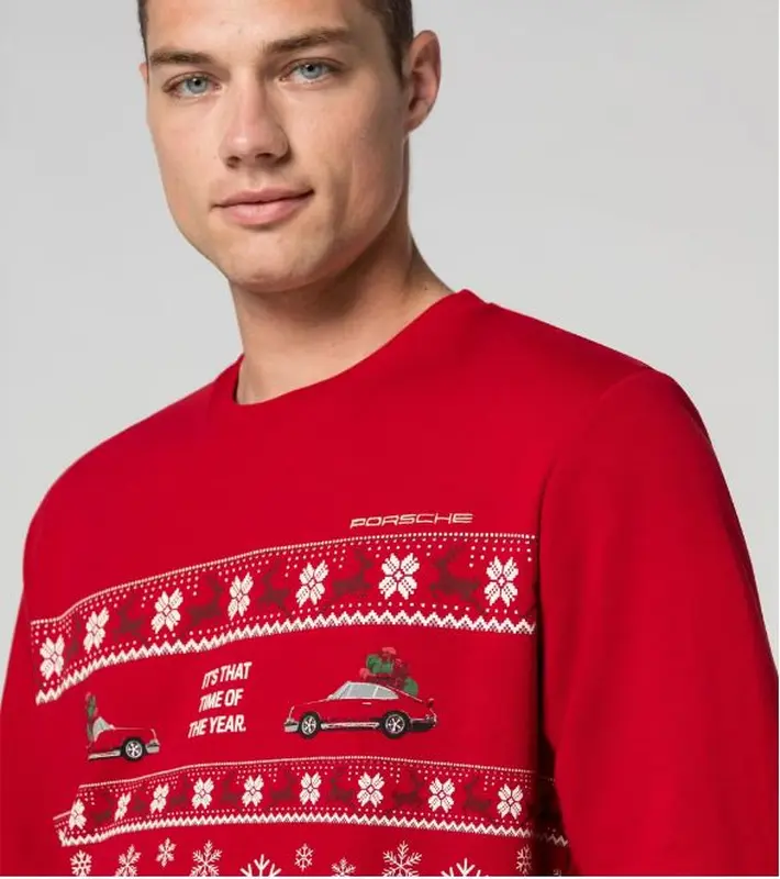 PORSCHE Sweatshirt unisex Christmas Svetr sváteční vánoční červená