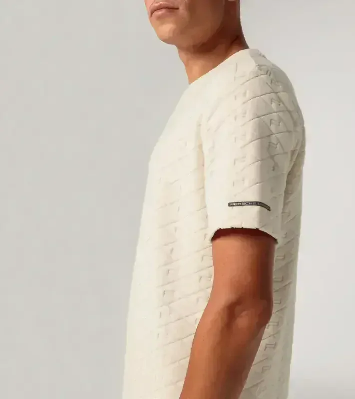 PORSCHE DESIGN Summer T-shirt Tričko s výstřihem ke krku a reliéfním vzorem alpská bílá