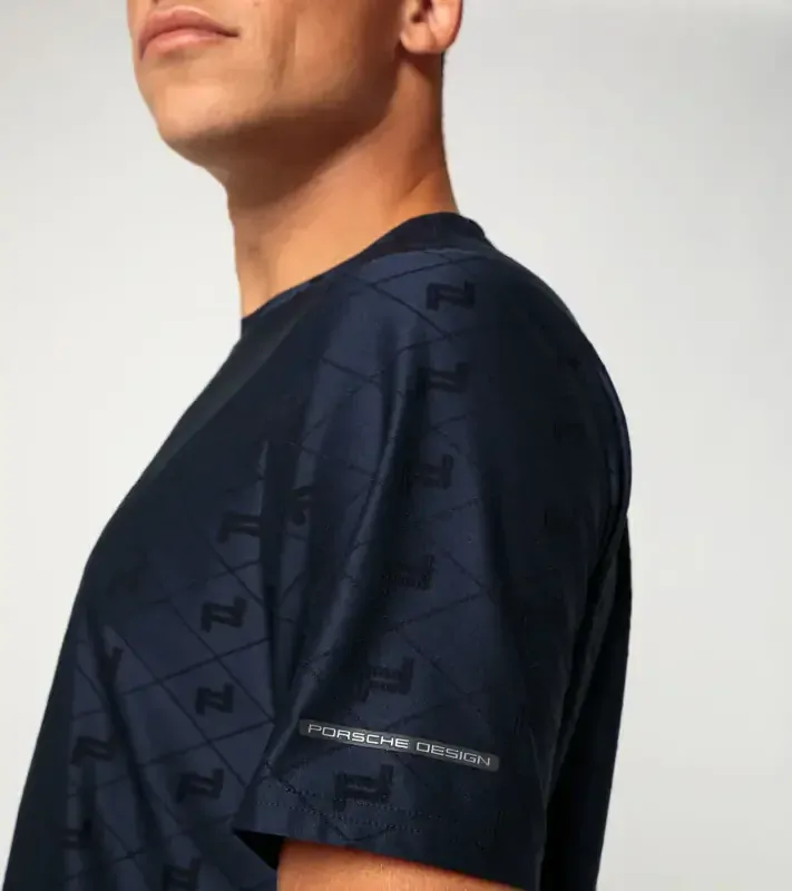 PORSCHE DESIGN Graphic T-shirt Tričko sportovní funkční s kulatým výstřihem a potiskem námořní modrá