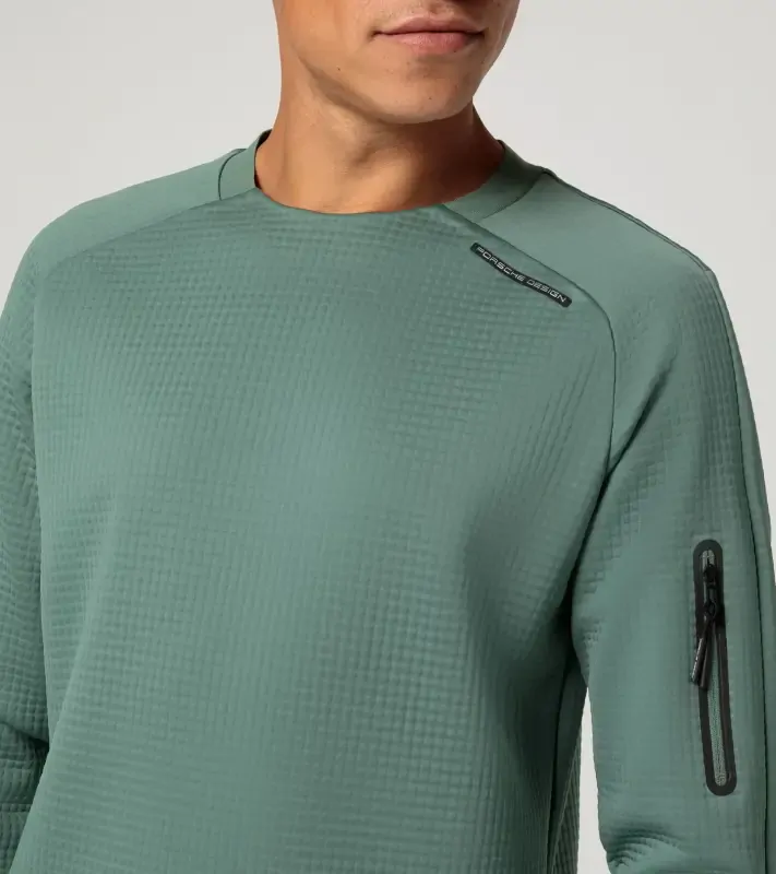 PORSCHE DESIGN Crew neck sweatshirt Svetr volnočasový sportovní eukalyptová zelená