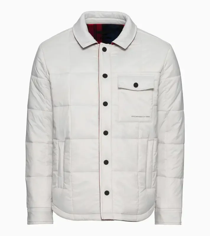 PORSCHE Reversible jacket Turbo No. 1 Bundá pánská oboustranná kostkovaná a ledovcově šedá