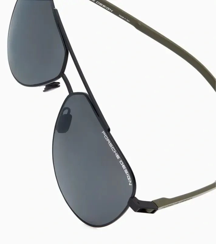 PORSCHE DESIGN Sunglasses P´8968 Sluneční brýle pilotky černoolivové s polarizovanými skly v šedé