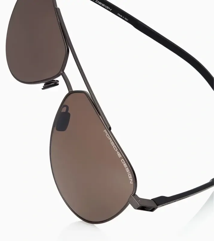 PORSCHE DESIGN Sunglasses P´8968 Sluneční brýle pilotky černošedé s hnědými polarizovanými skly
