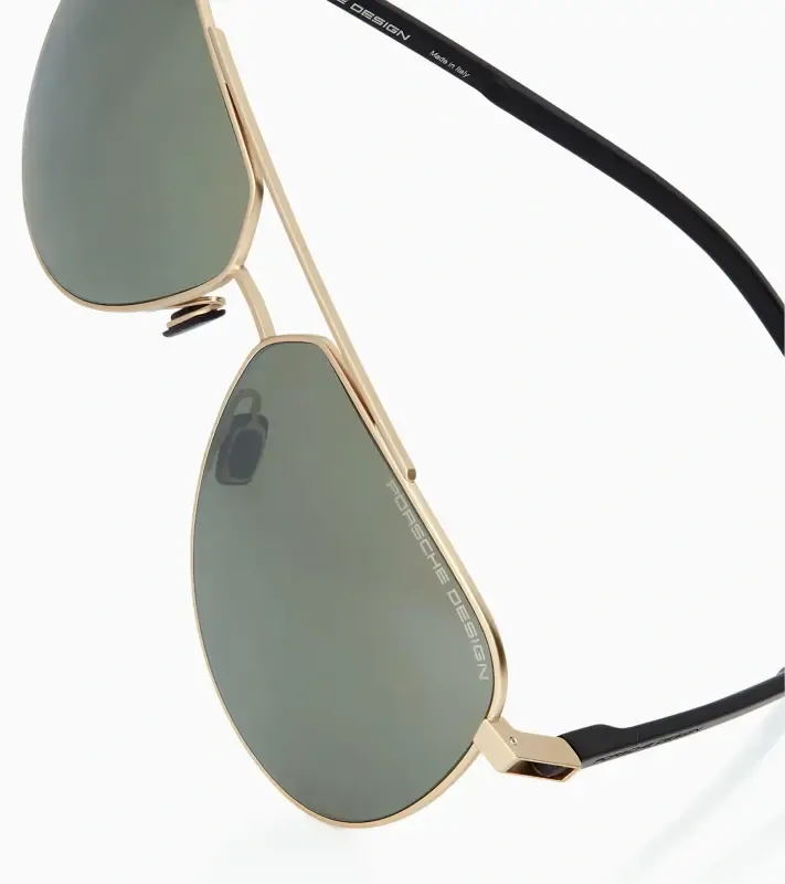 PORSCHE DESIGN Sunglasses P´8968 Sluneční brýle pilotky zlatočerné a skly v barvě olivové