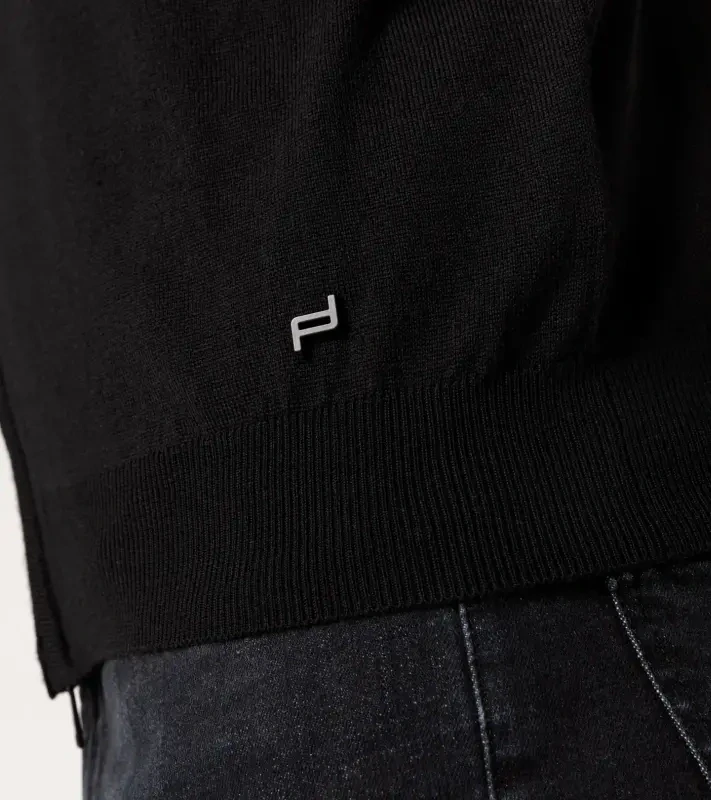 PORSCHE DESIGN Cardigan Svetr na zip z merina černá
