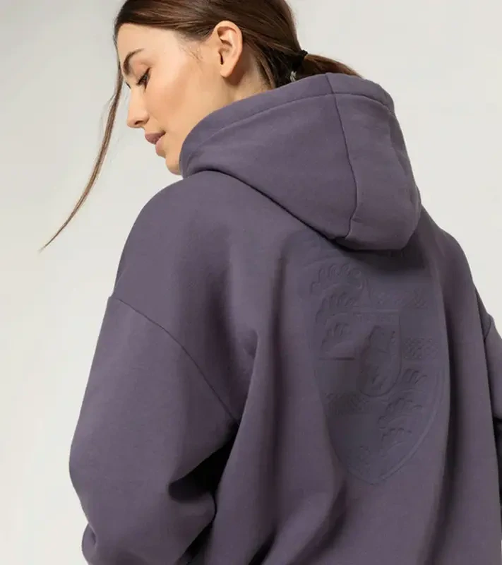 PORSCHE Women's Hoodie Essential Svetr klokanka dámská s kapucí a nápletem tmavší levandulová fialová