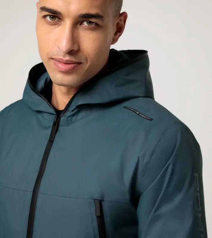 PORSCHE DESIGN Windbreaker Větrovka bunda s kapucí modrošedá