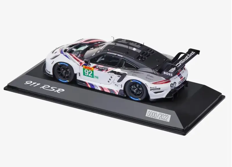 PORSCHE 911 RSR Goodbye #92 Ltd Model 1:43 startovní číslo 92 bílá