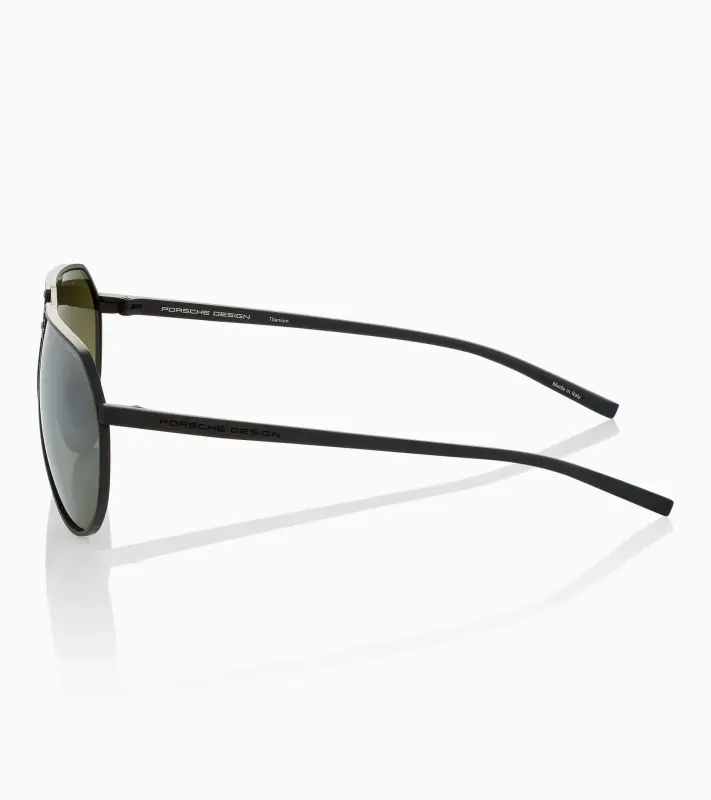 PORSCHE DESIGN Sunglasses P´8938 Hexagon Sluneční brýle černé se skly v barvě olivové polarizované