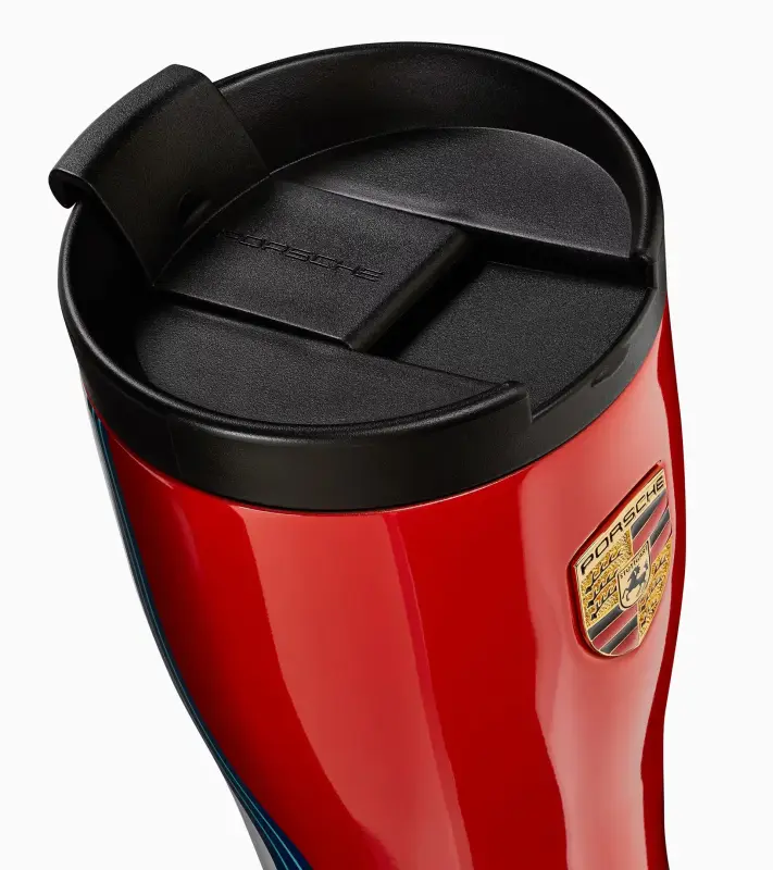 PORSCHE Thermal travel cup MARTINI RACING® Termoska v barvách sportovních vozů červenobílá 460 ml