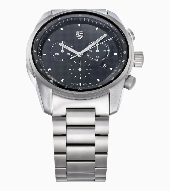 PORSCHE Chronograph Pepita Hodinky náramkové pánské stříbrná nerezová kombinace